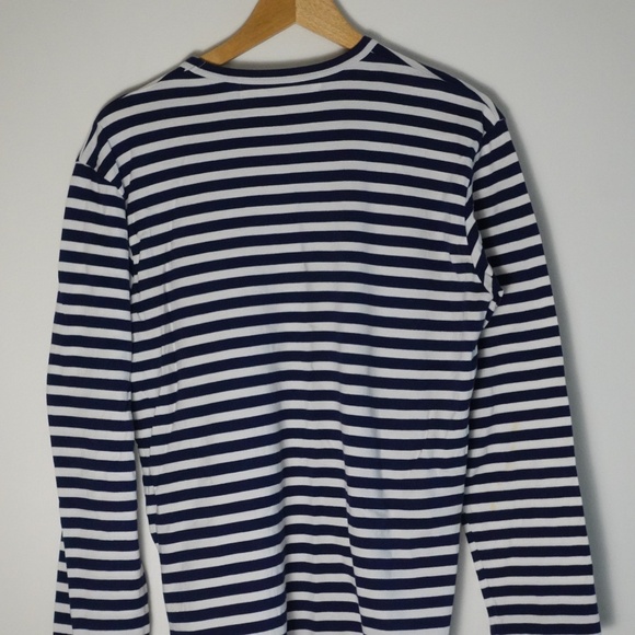 Comme des Garçons PLAY Striped Long Sleeve Tee – Navy/White – L – Made in Japan - Picture 3 of 7